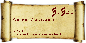 Zacher Zsuzsanna névjegykártya