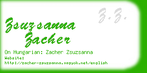 zsuzsanna zacher business card